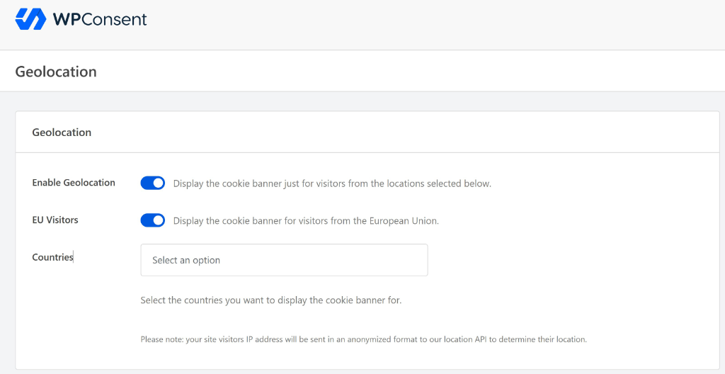 WPConsent geolocation