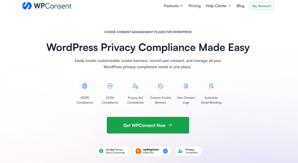 WPConsent Best Cookie Management plugin for WordPress