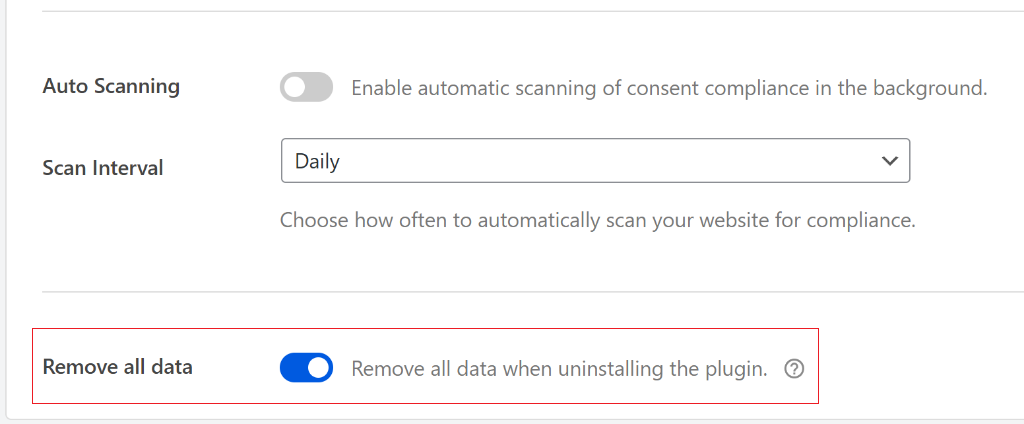 Remove all data when uninstall