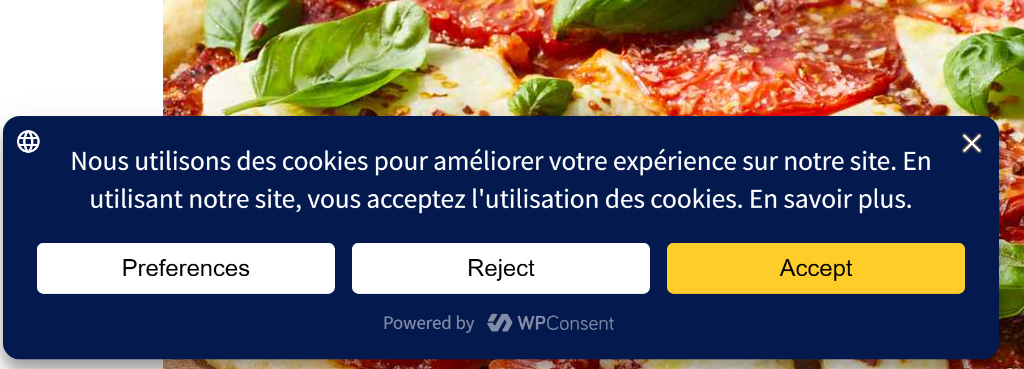 View cookie consent banner text in different languages