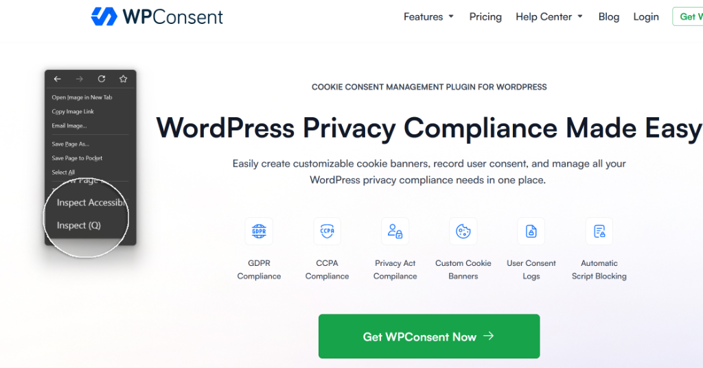 Click inspect in Firefox