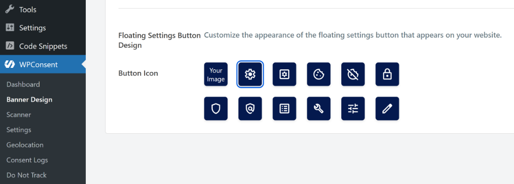 Edit floating settings button