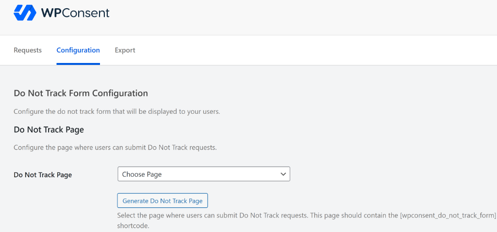 Generate a do not track page