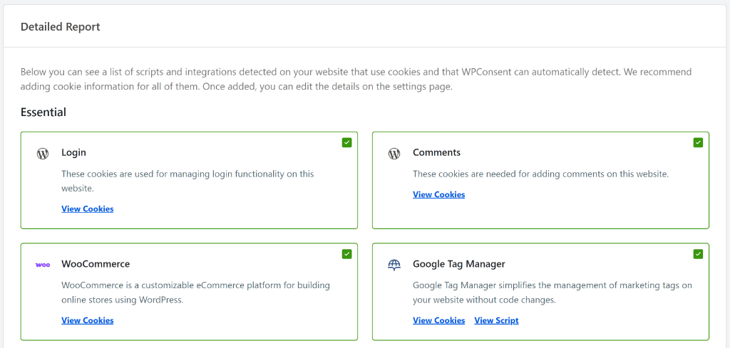 See detailed cookie report