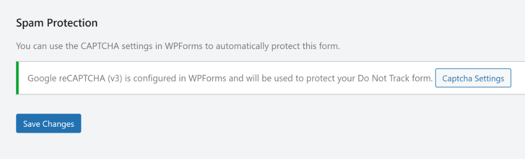 Spam protection with WPForms