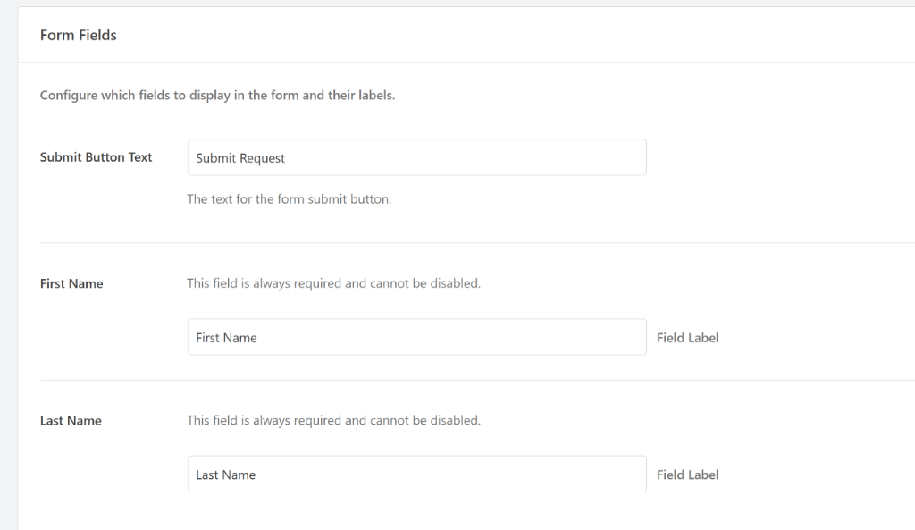 Change do not sell form fields