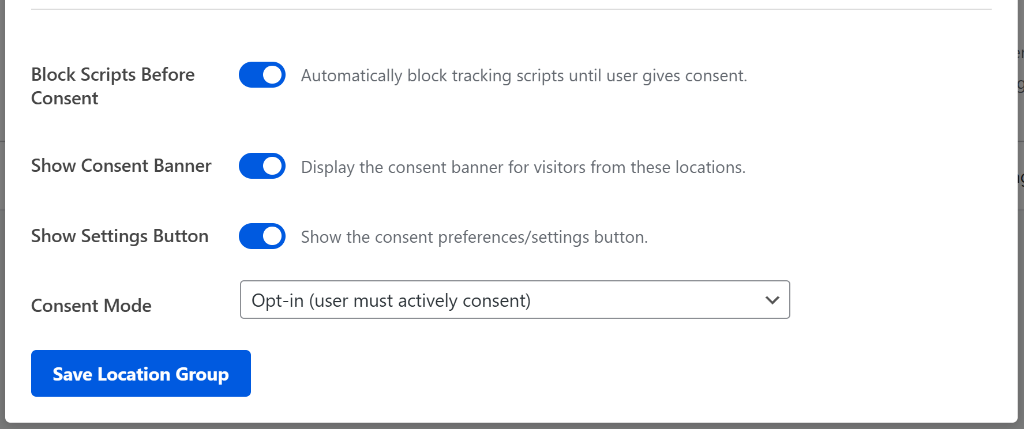 Other location based settings