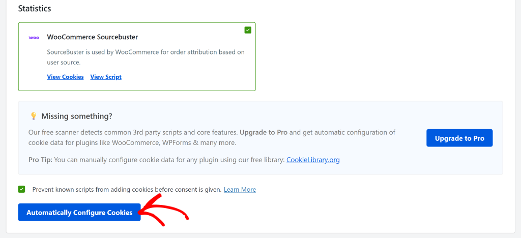 Automatically configure cookies in lite version