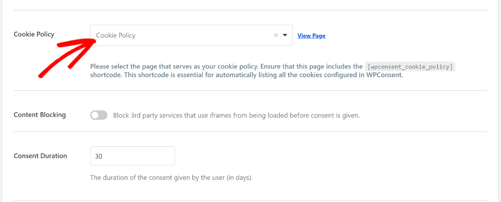 Choose another page to show cookie policy