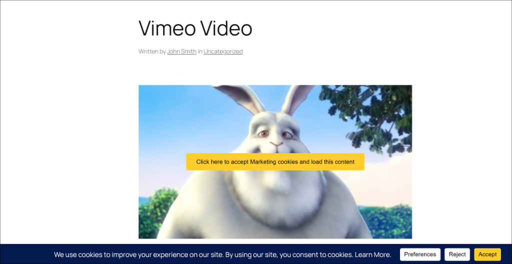 Click banner to play Vimeo videos