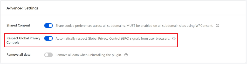 Enable respect global privacy controls