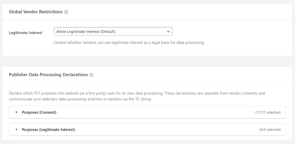 Select vendor restrictions