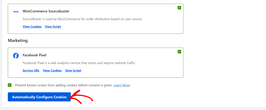 Configure WooCommerce cookies