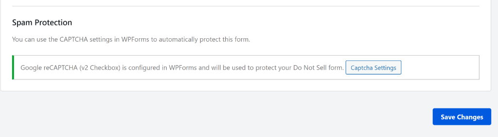 Set up spam protection for do not sell