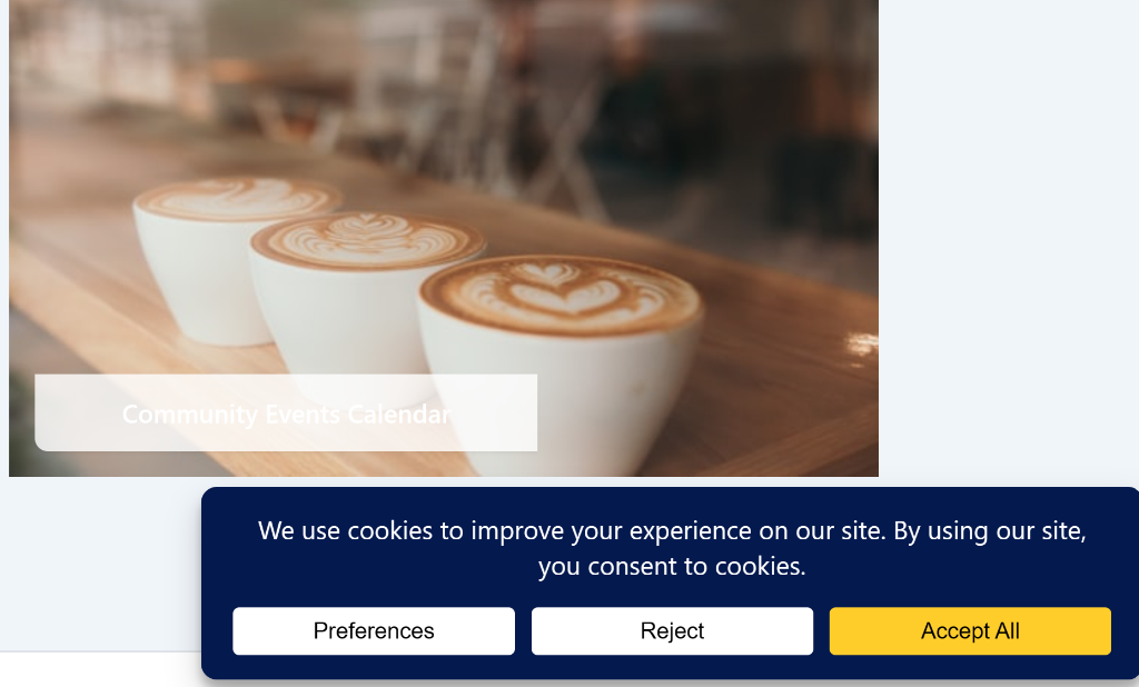 View cookie consent banner