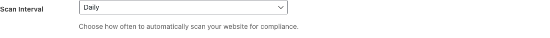 Scan Interval dropdown with Daily, Weekly, and Monthly options