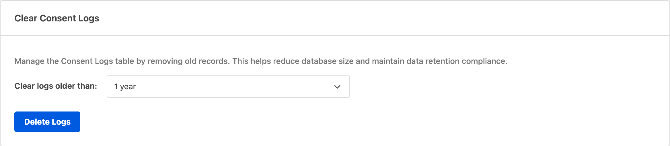 Delete old consent log records
