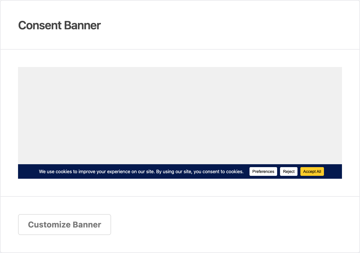 Banner preview box showing the current banner design and a customize button