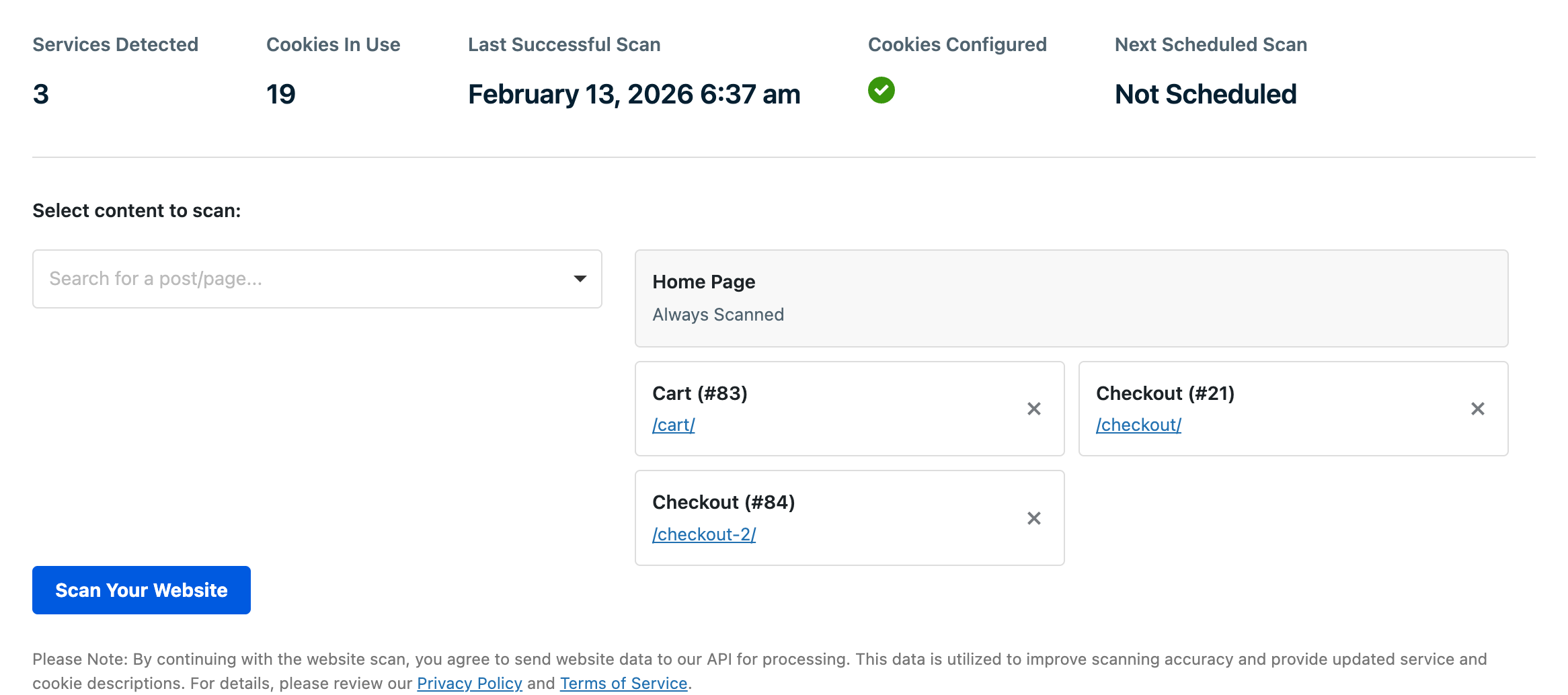 Selecting pages for scanning