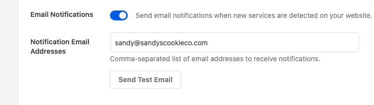 Email Notifications and recipient addresses