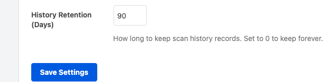 History Retention field