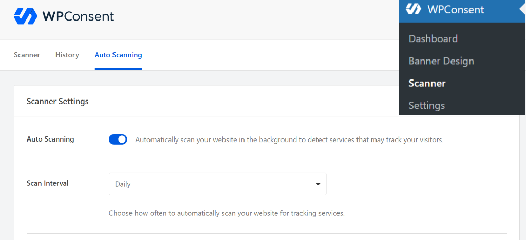 Enable auto scanning in WPConsent