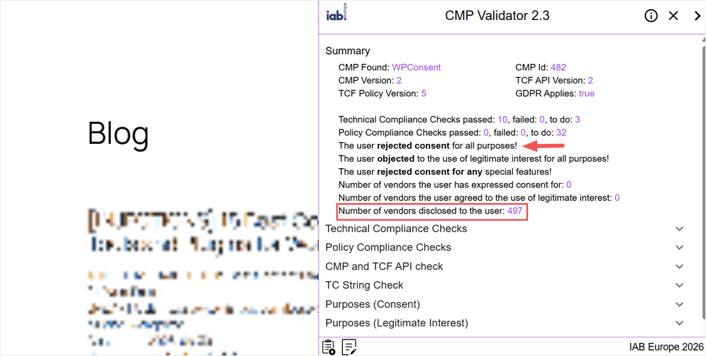 iab tcf validator after reject