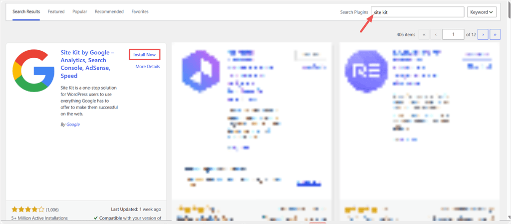 Installieren Sie das Plugin "Site Kit by Google" aus dem WordPress-Plugin-Verzeichnis.