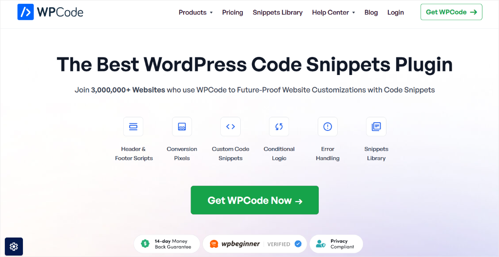 wpcode homepage