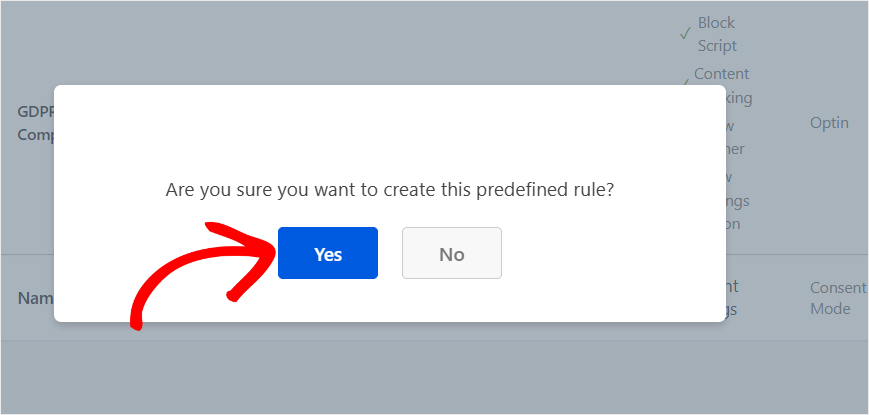 wpconsent accept predefined rules