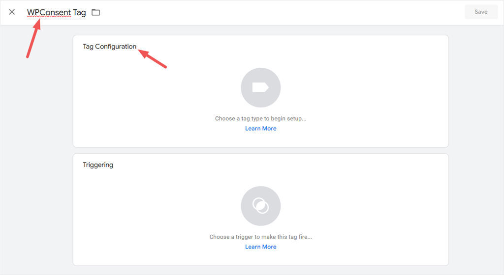 gtm new tag name configuration