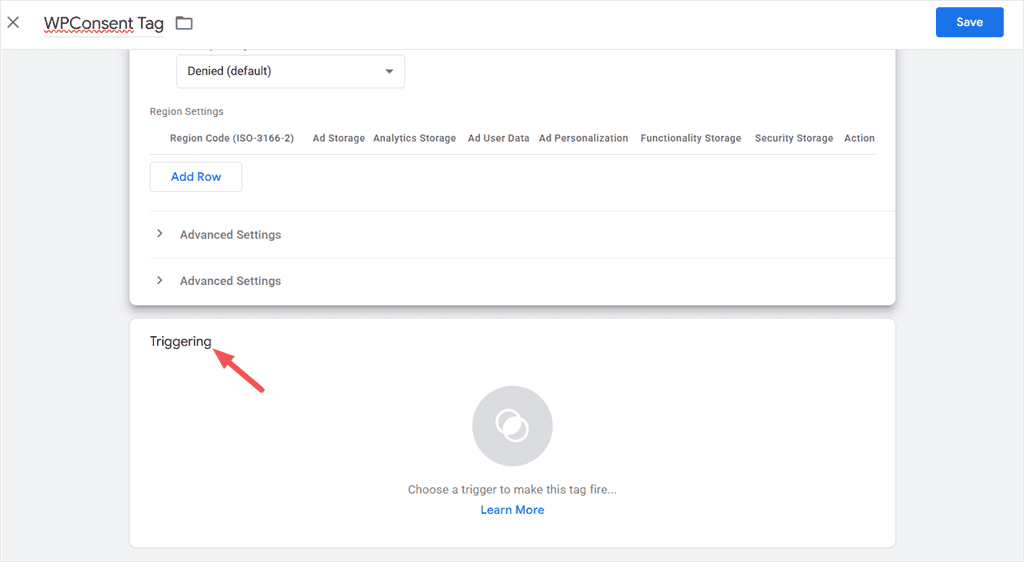 gtm tag configuration defaults triggering