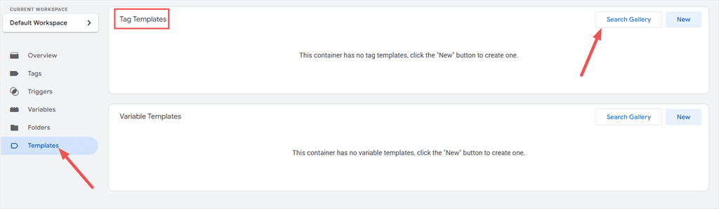 gtm templates search gallery