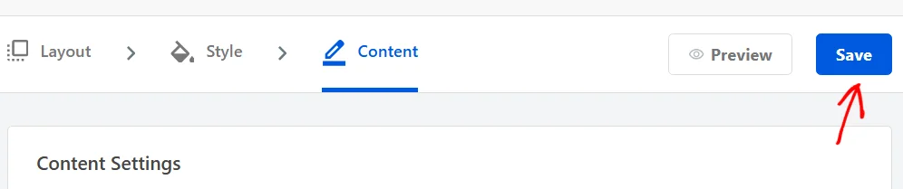 The Save button at the top right of the Banner Design page, beside the Preview button