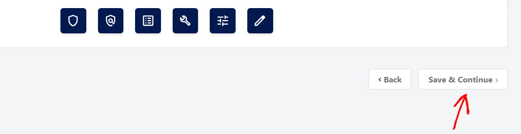 The Save and Continue button at the bottom right of the Banner Design Style tab