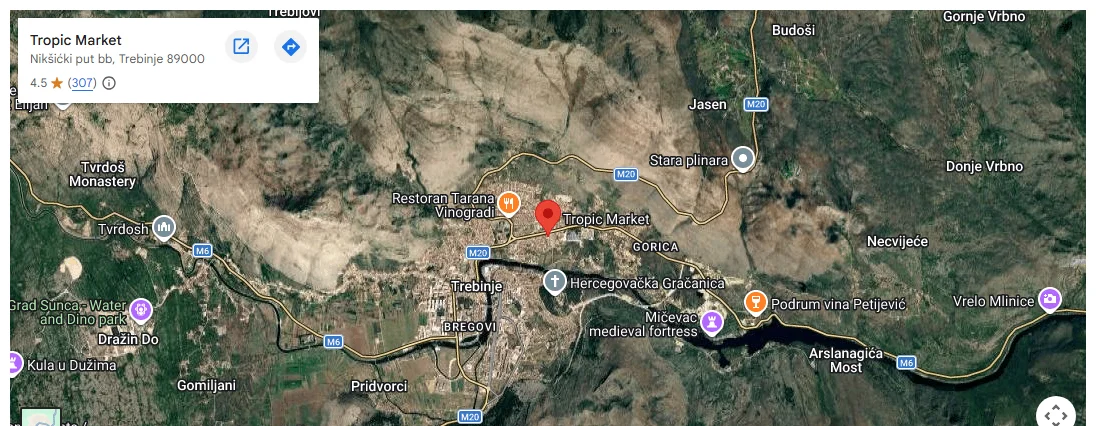 La misma área de la página después del consentimiento, que ahora muestra un Google Map interactivo completamente cargado